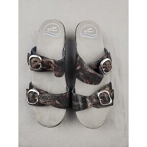 Women's DANSKO Sophie Sandals Python Slide Wedge Heels US 7.5-8 EU 38